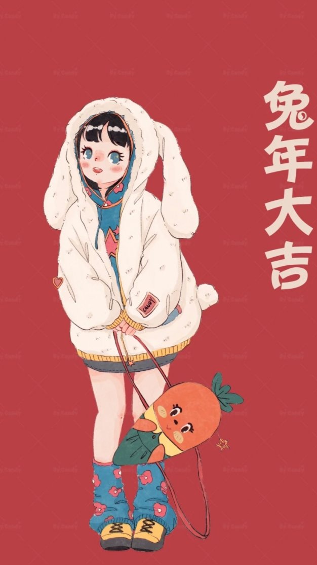 2023最新红色可爱女生动漫壁纸