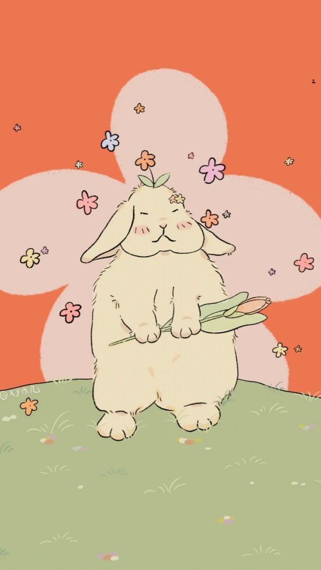 2023最新超萌兔子与花壁纸